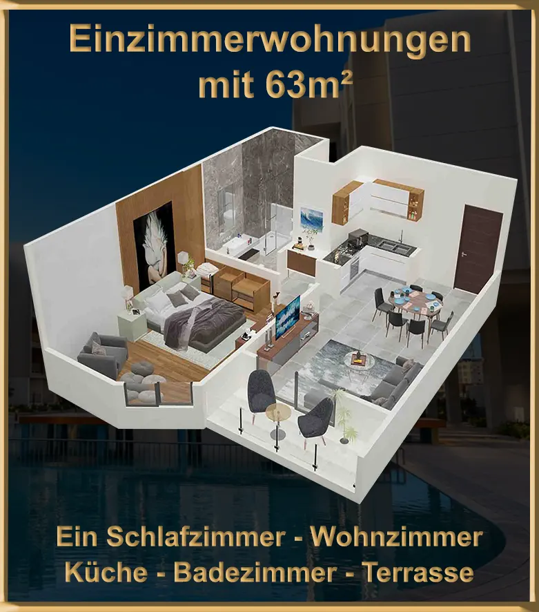 1-Zimmer-Apartments 63 m² in Hurghada zu verkaufen